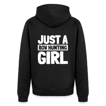 Bow Hunting Bow Hunters Just A Bow Hunting Girl - Unisex Premium Organic Zip Hoodie - black - Back - Nico (187cm)