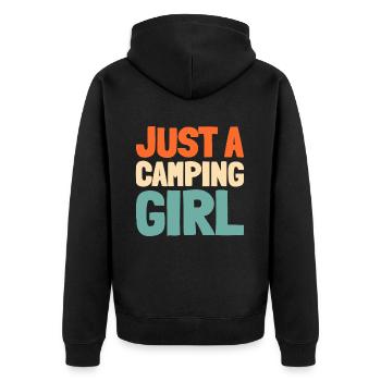 Tent Camping Camping Just A Camping Girl - Unisex Premium Organic Zip Hoodie - black - Back - Nico (187cm)