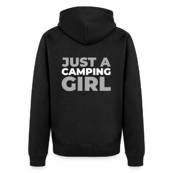 Tent Camping Camping Just A Camping Girl - Unisex Premium Organic Zip Hoodie - black - Back - Nico (187cm)