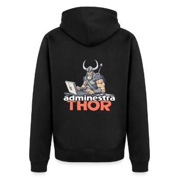 Viking Databaseadministra-thor Nerdy - Unisex Premium Organic Zip Hoodie - black - Back - Nico (187cm)