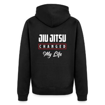 Jiu Jitsu Changed My Life - Unisex Premium Organic Zip Hoodie - black - Back - Nico (187cm)