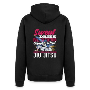 La sueur sèche les tissus sanguins, les os guérissent le Jiu Jitsu - Veste à capuche bio Premium Unisexe - noir - Dos - Nico (187cm)