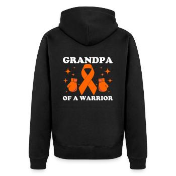 leukämiLeukämie Bewusstsein Blutkrebs Bekämpfung - Unisex Premium Bio Zip Hoodie - Schwarz - Hinten - Nico (187cm)