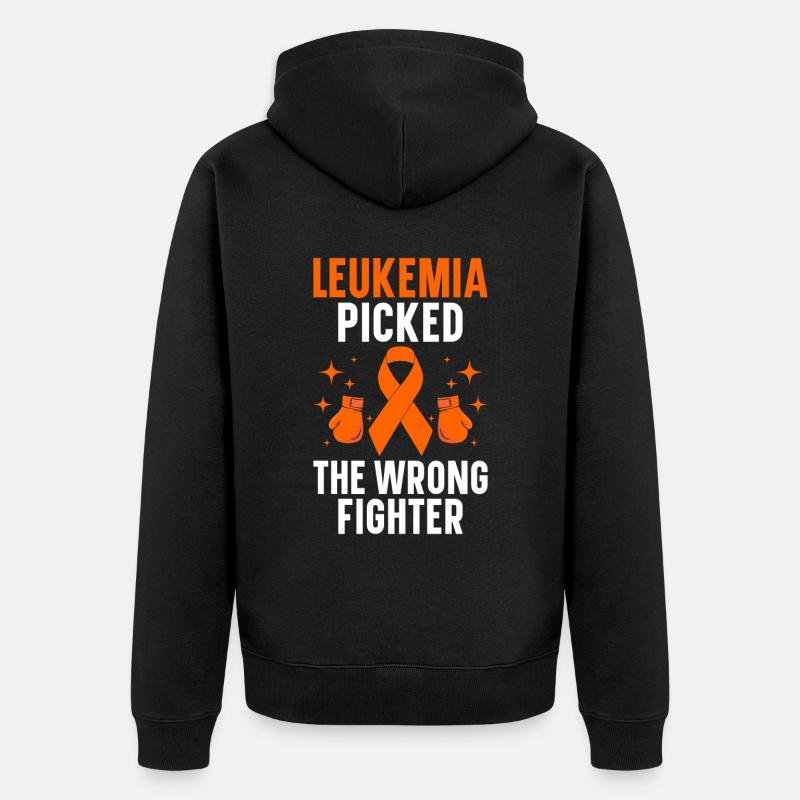 Leukämie Bewusstsein Blutkrebs Bekämpfung - Unisex Premium Bio Zip Hoodie - Schwarz