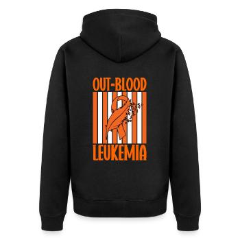 Leukämie Bewusstsein Blutkrebs Bekämpfung - Unisex Premium Bio Zip Hoodie - Schwarz - Hinten - Nico (187cm)