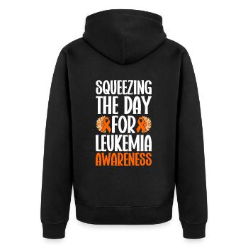 untersLeukämie Bewusstsein Blutkrebs Bekämpfung - Unisex Premium Bio Zip Hoodie - Schwarz - Hinten - Nico (187cm)