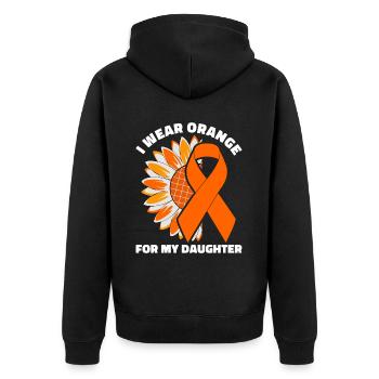 Leukämie Bewusstsein Blutkrebs Bekämpfung - Unisex Premium Bio Zip Hoodie - Schwarz - Hinten - Nico (187cm)