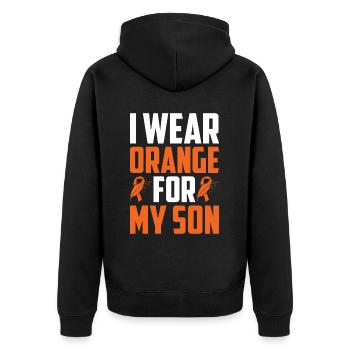 Leukämie Bewusstsein Blutkrebs Bekämpfung - Unisex Premium Bio Zip Hoodie - Schwarz - Hinten - Nico (187cm)