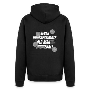 Never Underestimate An Old Man Who Plays Team - Unisex Premium Organic Zip Hoodie - black - Back - Nico (187cm)