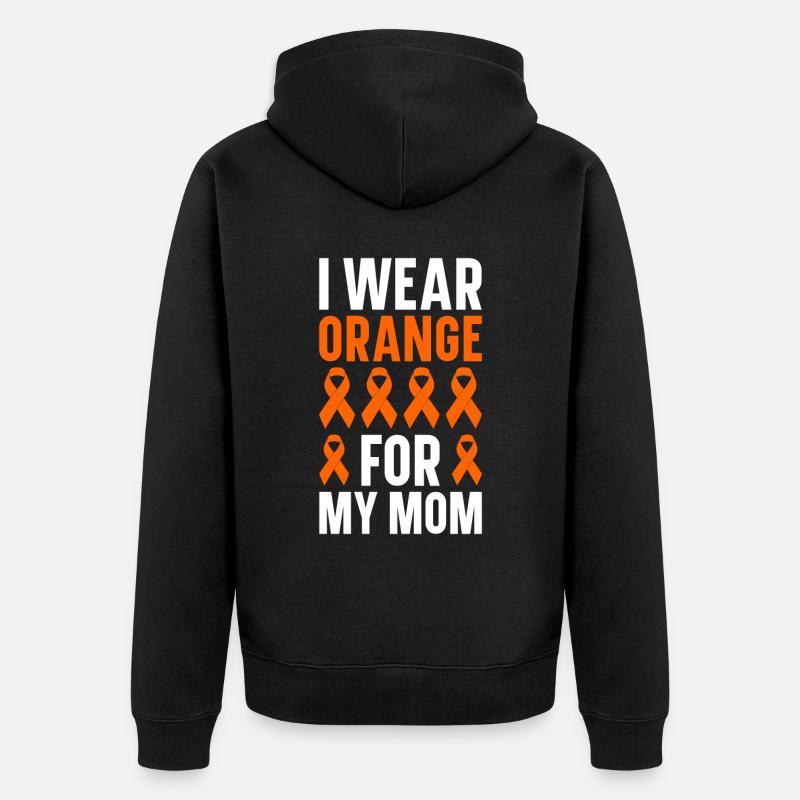 orangeLeukämie Bewusstsein Blutkrebs Bekämpfung - Unisex Premium Bio Zip Hoodie - Schwarz