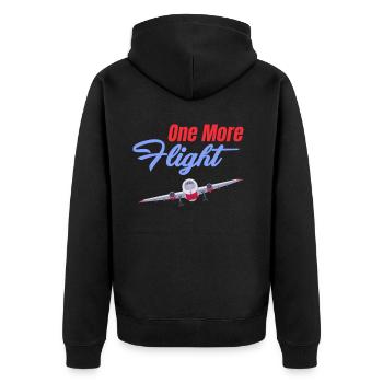 One More Flight Flight Attendant Airline Travel - Unisex Premium Organic Zip Hoodie - black - Back - Nico (187cm)