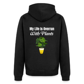 Funny botanist, landscaper, florist, - Unisex Premium Organic Zip Hoodie - black - Back - Nico (187cm)