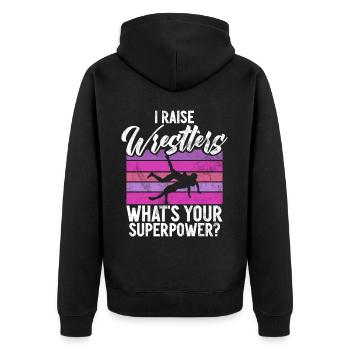 Kawaii Chibi Anime Girl Anime Merch Japanese - Unisex Premium Organic Zip Hoodie - black - Back - Nico (187cm)