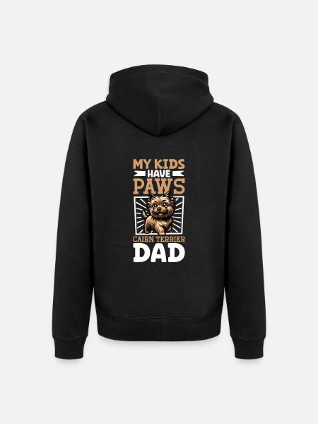 Cairn Terrier Dad - Unisex Premium Organic Zip Hoodie - black