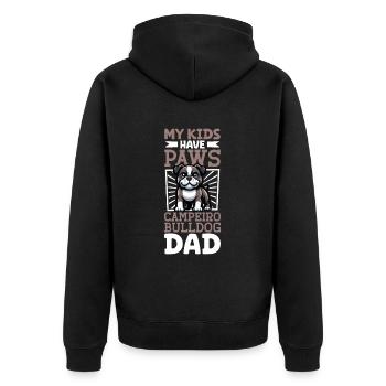 Campeiro Bulldog Dad - Unisex Premium Organic Zip Hoodie - black - Back - Nico (187cm)