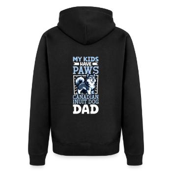 Canadian Eskimo Dog Dad - Unisex Premium Organic Zip Hoodie - black - Back - Nico (187cm)
