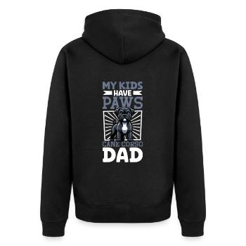 Cane Corso Papa - Unisex Premium Organic Zip Hoodie - black - Back - Nico (187cm)