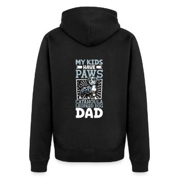 Louisiana Catahoula Leopard Dog Papa - Unisex Premium Bio Zip Hoodie - Schwarz - Hinten - Nico (187cm)