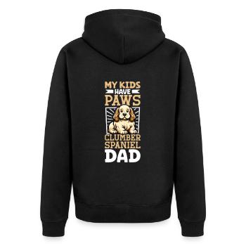 Clumber Spaniel Dad - Unisex Premium Organic Zip Hoodie - black - Back - Nico (187cm)