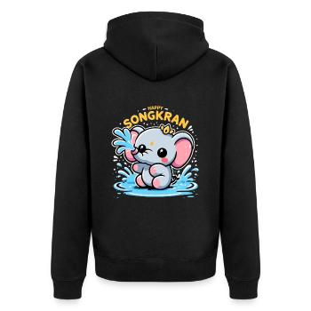 Cute Happy Songkran Thailand Vacation - Unisex Premium Organic Zip Hoodie - black - Back - Nico (187cm)