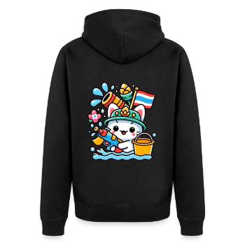 Cute Happy Songkran Thailand Vacation - Unisex Premium Organic Zip Hoodie - black - Back - Nico (187cm)