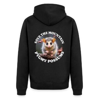 Sugar gliders - Unisex Premium Organic Zip Hoodie - black - Back - Nico (187cm)