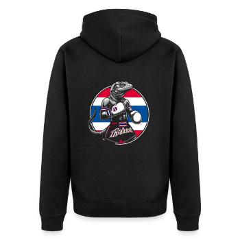 Drôle Muay Thai Boxe Monitor Lizzard Boxe - Veste à capuche bio Premium Unisexe - noir - Dos - Nico (187cm)