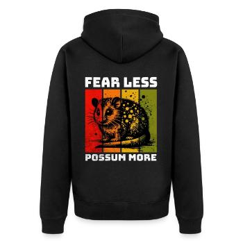 Pygmy Possum Sugar Glider - Unisex Premium Organic Zip Hoodie - black - Back - Nico (187cm)
