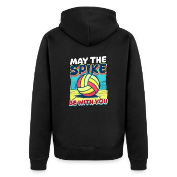 Volleyball drôle Que le Spike soit avec vous - Veste à capuche bio Premium Unisexe - noir - Dos - Nico (187cm)