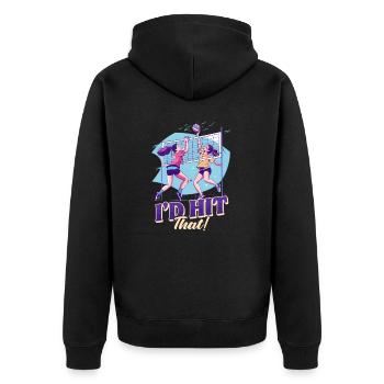 Drôle de volley-ball, je frapperais ça ! - Veste à capuche bio Premium Unisexe - noir - Dos - Nico (187cm)