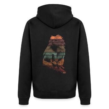 Tamarin Monkey Primate - Unisex Premium Organic Zip Hoodie - black - Back - Nico (187cm)