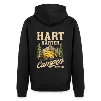 Tent Camping Camping - Unisex Premium Organic Zip Hoodie - black - Back - Nico (187cm)