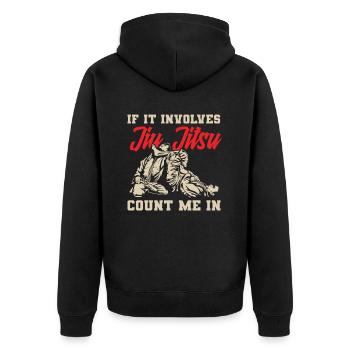 Quand il s’agit de Jiu Jitsu, comptez sur moi - Veste à capuche bio Premium Unisexe - noir - Dos - Nico (187cm)