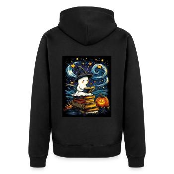 Cadeau d’Halloween Femmes Hommes Enfants Décoration - Veste à capuche bio Premium Unisexe - noir - Dos - Nico (187cm)