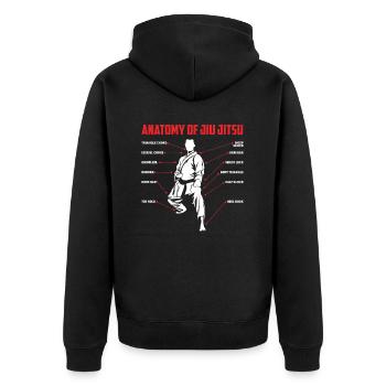 Anatomy of Jiu Jitsu Techniques - Unisex Premium Organic Zip Hoodie - black - Back - Nico (187cm)
