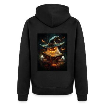 Cadeau d’Halloween Femmes Hommes Enfants Décoration - Veste à capuche bio Premium Unisexe - noir - Dos - Nico (187cm)