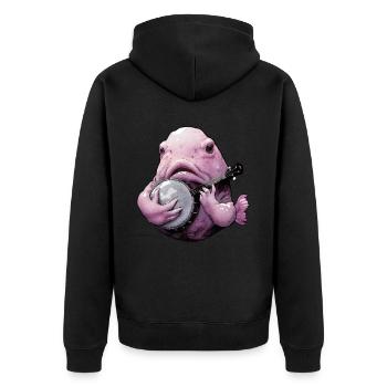 Blobfish Fish Bluegrass Banjo Player - Veste à capuche bio Premium Unisexe - noir - Dos - Nico (187cm)
