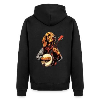 Bloodhound Dog Joueur de banjo bluegrass - Veste à capuche bio Premium Unisexe - noir - Dos - Nico (187cm)