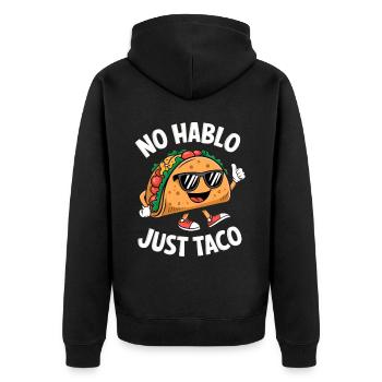 No Hablo Just Taco – Funny Taco with Sunglasses - Unisex Premium Organic Zip Hoodie - black - Back - Nico (187cm)