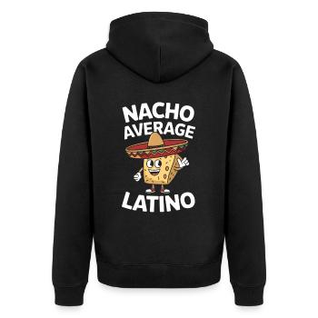 Nacho Latino moyen - Veste à capuche bio Premium Unisexe - noir - Dos - Nico (187cm)