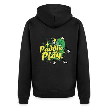 Raquette de pickleball et jeu - Veste à capuche bio Premium Unisexe - noir - Dos - Nico (187cm)