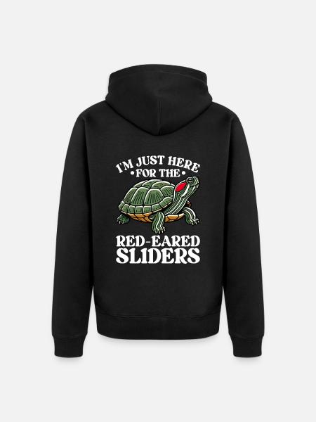 Turtle Red-eared Turtle - Unisex Premium Organic Zip Hoodie - black