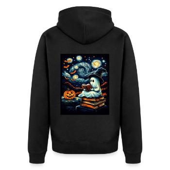 Cadeau d’Halloween Femmes Hommes Enfants Décoration - Veste à capuche bio Premium Unisexe - noir - Dos - Nico (187cm)