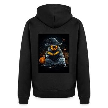 Cadeau d’Halloween Femmes Hommes Enfants Décoration - Veste à capuche bio Premium Unisexe - noir - Dos - Nico (187cm)