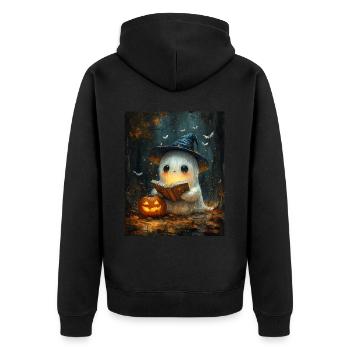 Cadeau d’Halloween Femmes Hommes Enfants Décoration - Veste à capuche bio Premium Unisexe - noir - Dos - Nico (187cm)