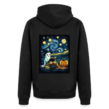 Cadeau d’Halloween Femmes Hommes Enfants Décoration - Veste à capuche bio Premium Unisexe - noir - Dos - Nico (187cm)