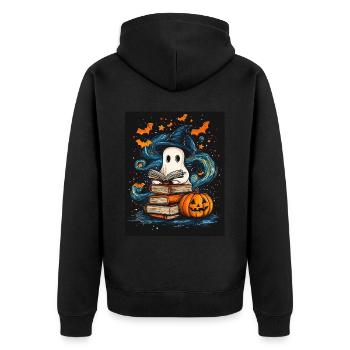Cadeau d’Halloween Femmes Hommes Enfants Décoration - Veste à capuche bio Premium Unisexe - noir - Dos - Nico (187cm)