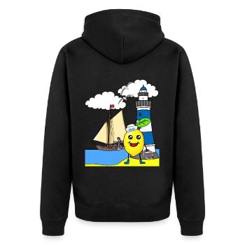 marin citron aigre marins marins marins - Veste à capuche bio Premium Unisexe - noir - Dos - Nico (187cm)