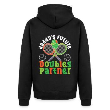 Funny Tennis Player Racket Daddy's - Unisex Premium Bio Zip Hoodie - Schwarz - Hinten - Nico (187cm)