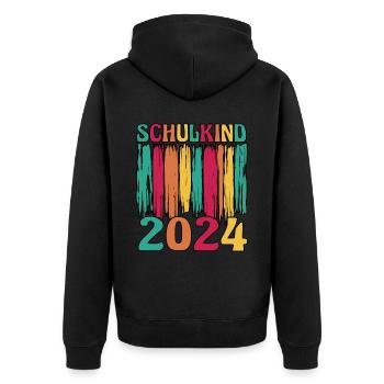Inscription de la rentrée scolaire des écoliers de 1ère année - Veste à capuche bio Premium Unisexe - noir - Dos - Nico (187cm)